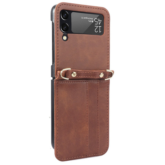 Чехол Leather Card Slots для Samsung Galaxy Z Flip3 5G, Brown