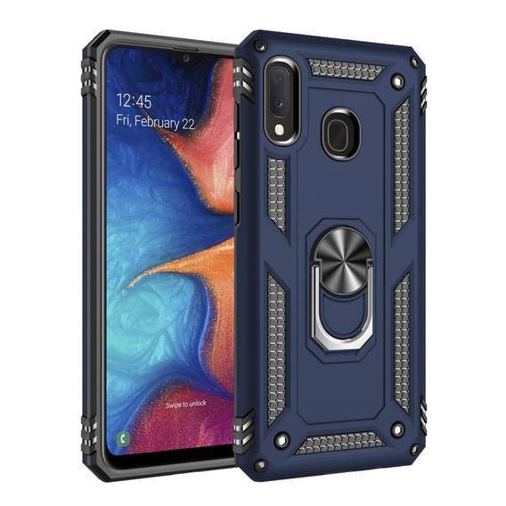 Бронированный Чехол до Samsung Galaxy A20E, Nox Case Ring, синий