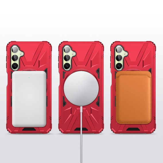 Чехол для Samsung Galaxy A54 5G, бронированный с подставкой и ручкой-планшетом, красный