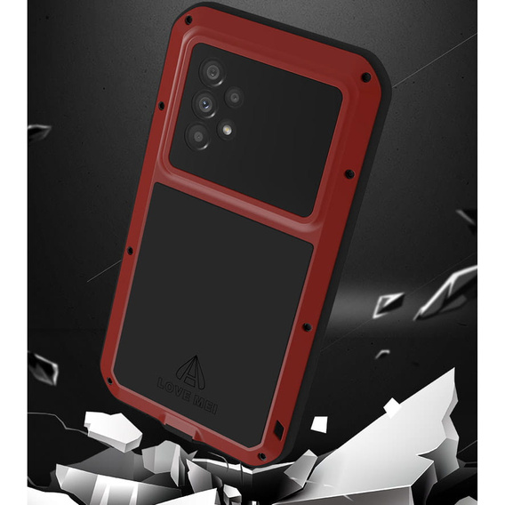 Чoхол Love Mei до Samsung Galaxy A53 5G, armored with glass, червоний