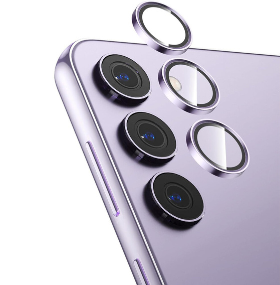 2x закаленное стекло ERBORD для камеры Samsung Galaxy S24+ Plus, фиолетовый