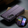 Откидной чехол для Samsung Galaxy S23 FE, CASEME Wallet, тёмно-фиолетовый + 9H стекло