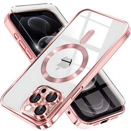 Чохол для iPhone 12 Pro, Electro MagSafe, рожевий + Скло на екран