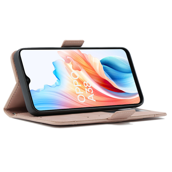 Откидной чехол для Oppo A38 4G / Oppo A18 4G, Card Slot, розовый