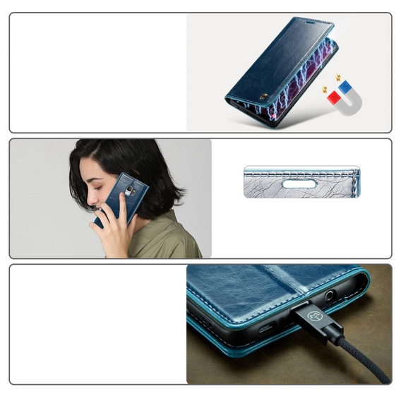 Флип-кейс CASEME для Samsung Galaxy S9, Waxy Textured, синий