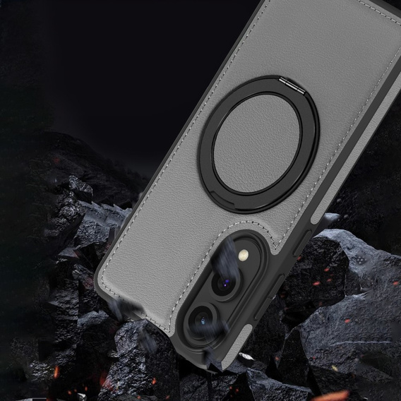 Чехол для Realme 12 Pro 5G / 12 Pro+ 5G, Leather Kickstand Ring, чёрный