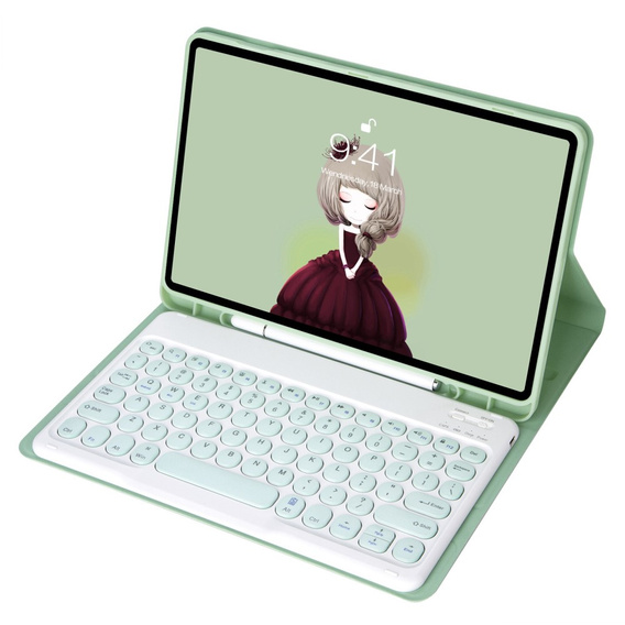 Чохол + клавіатура iPad 10.2" 2021/2020/2019 (9/8/7 gen.) / Air 10.5" 2019 (3 gen.), Leather Pen Slot, світло-зелений