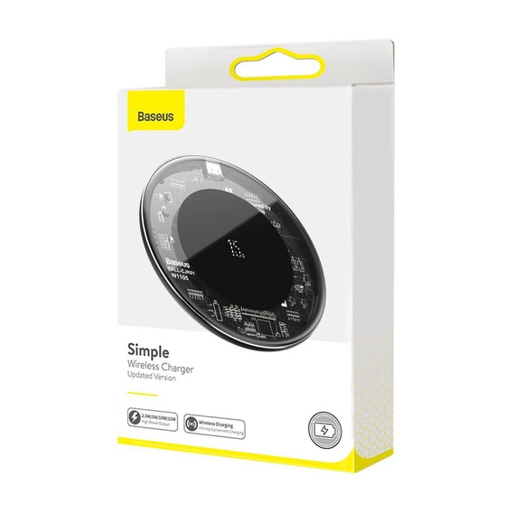 Baseus Simple Беспроводное индуктивное зарядное устройство 15 Вт, Black