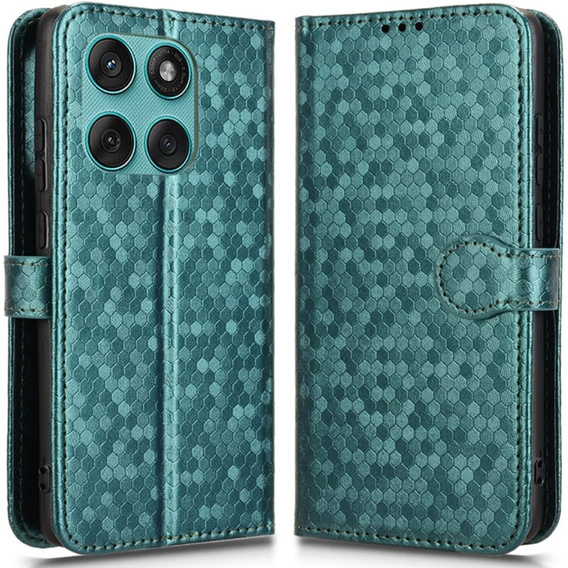 Чохол-фліп для Motorola Edge 60 / 60 Fusion, Wallet Rhombus, зелений