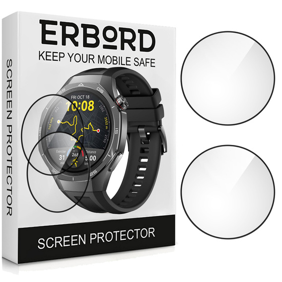 2x Гібридне скло ERBORD для Huawei Watch GT 5 Pro 46mm