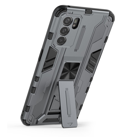 Чехол до Oppo Reno6 5G, Military kickstand, серый