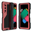 Бронированный чехол для Samsung Galaxy Z Fold6 5G, алюминиевый, с подставкой и местом для стилуса, красный