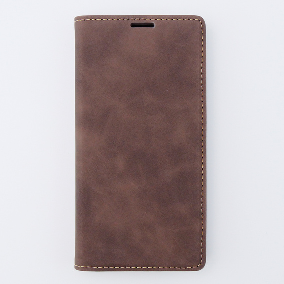Чехол для iPhone 15, ERBORD Vintage, бумажник с клапаном, кофе
