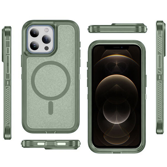 Чехол с рамкой для iPhone 12/12 Pro, для MagSafe, зелёный