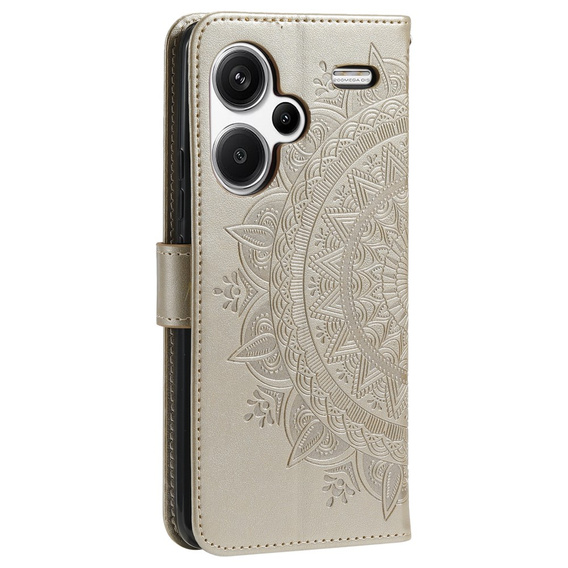 Откидной чехол для Xiaomi Redmi Note 13 Pro+, Mandala, золотой