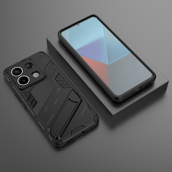 Чехол для Xiaomi Redmi Note 13 Pro 5G, Military kickstand, чёрный