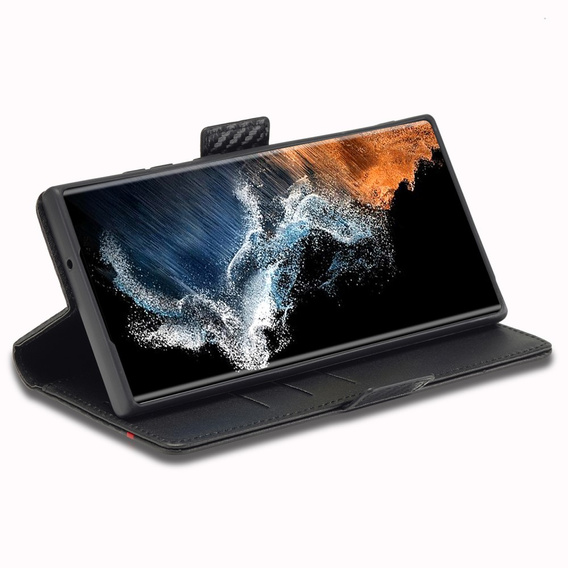 Откидной чехол для Samsung Galaxy S24 Ultra, Carbon LC.IMEEKE, чёрный