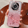 Чохол для Realme 11 Pro 5G / Pro+ 5G, Glitter Flower, рожевий rose gold