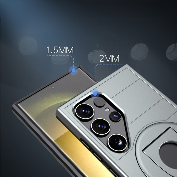Чехол MagSafe для Samsung Galaxy S24 Ultra, Military Magnet, зелёный