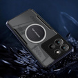Чехол для Motorola Moto G15 / Motorola Moto G15 Power, с магнитной пластиной, прозрачный / черный