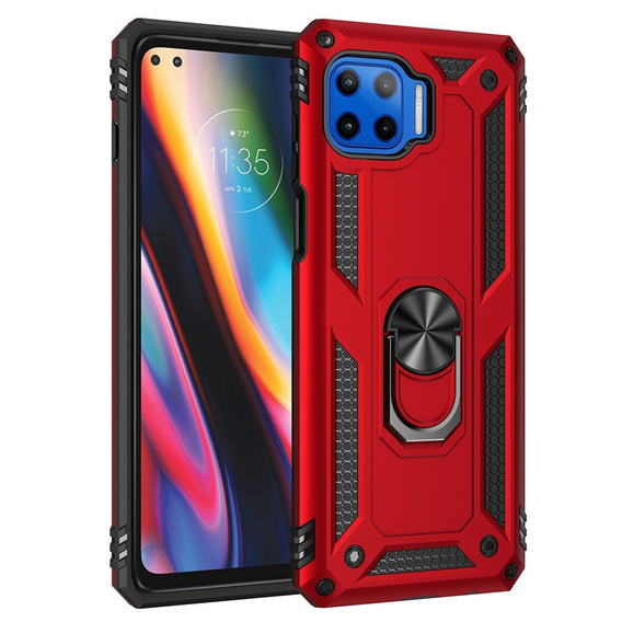 Бронированный Чехол до Motorola Moto G 5G Plus, Nox Case Ring, красный