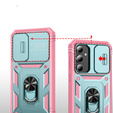 Чехол NOX Camera Slide Samsung Galaxy S23 FE, CamShield Slide, зелёный / розовый