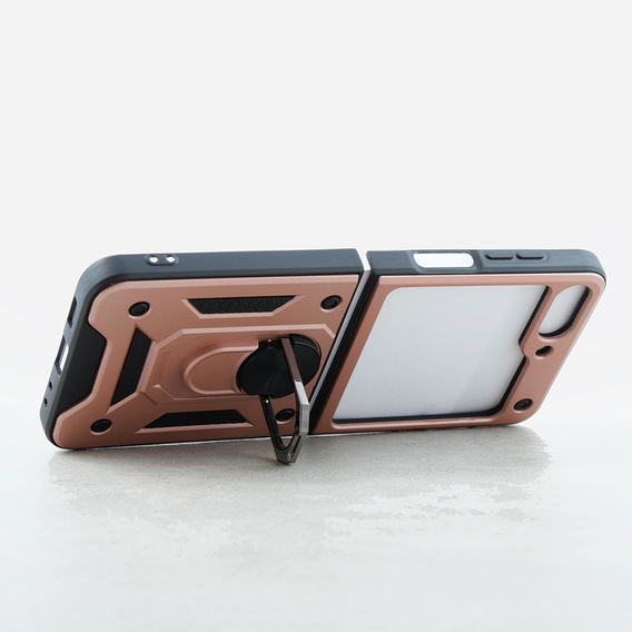 Бронированный Чехол до Samsung Galaxy Z Flip5 5G, Nox Case Ring, розовый rose gold