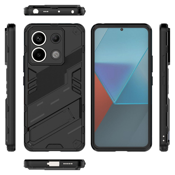 Чехол для Xiaomi Redmi Note 13 Pro 5G, Military kickstand, чёрный