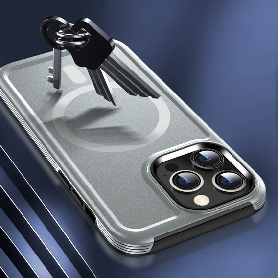 Чехол MagGuard для iPhone 15 Pro , MagSafe, серебряный