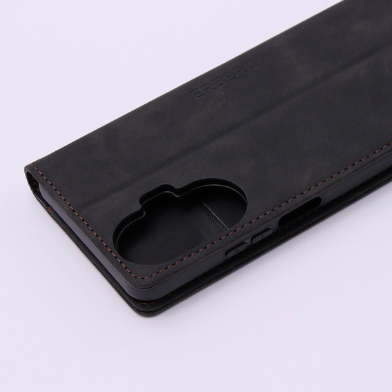 Чехол для Realme C55, ERBORD Vintage, бумажник с клапаном, чёрный