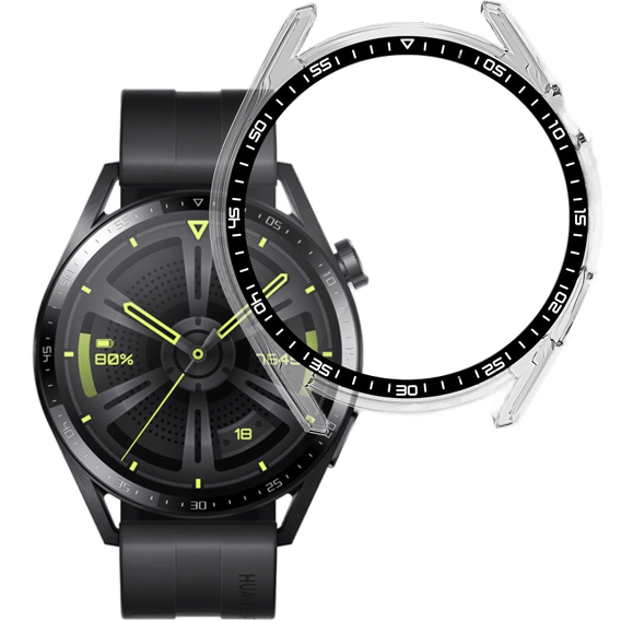 2в1 чохол та захисне скло для годинника Huawei Watch GT 3 46mm, прозорий