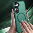 Чохол для Samsung Galaxy S21 FE, для MagSafe, ERBORD Matt Case, зелена + захисне скло