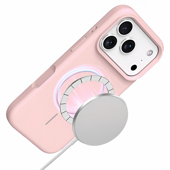 Силиконовый чехол для iPhone 17 Pro Max, для MagSafe, противоударный, розовый