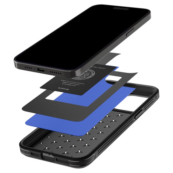 Чoхол Spigen do iPhone 15 Pro Max, Cryo Armor, Czarne Niebieskie
