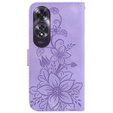 Откидной чехол для Oppo A60, Lily Flower, фиолетовый