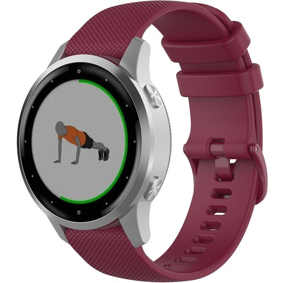Силиконовый ремешок 18mm до Garmin Vivomove 3S / Vivoactive 4S, Wine Red