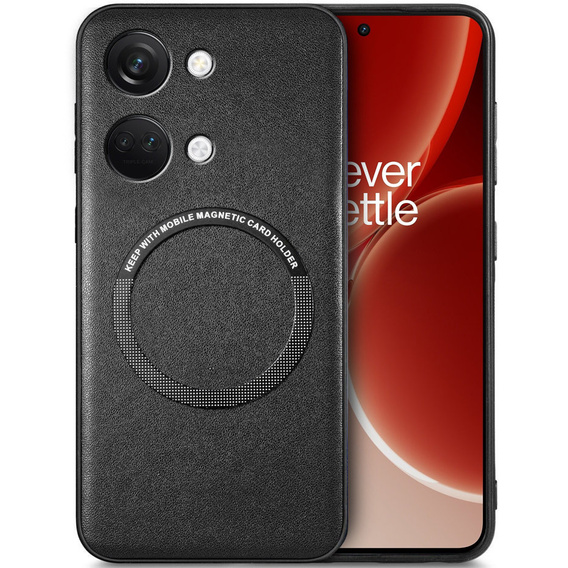 Чехол до OnePlus Nord 3 5G, Leather Hybrid MagSafe, чёрный