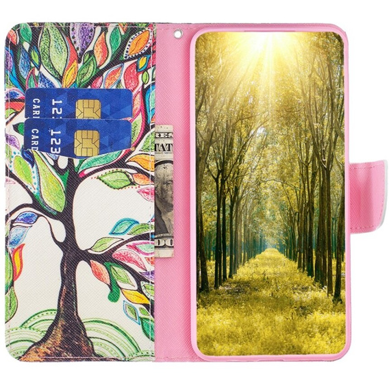 Откидной чехол для Samsung Galaxy A55 5G, Wallet, Tree of life, белый