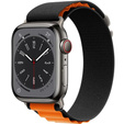 Нейлоновый ремешок до Apple Watch 1/2/3/4/5/6/7/8/SE/ULTRA 42/44/45/49 MM, Black / Orange
