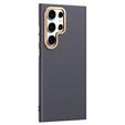 Шкіряний чохол для Samsung Galaxy S25 Ultra, leather hybrid, сірий