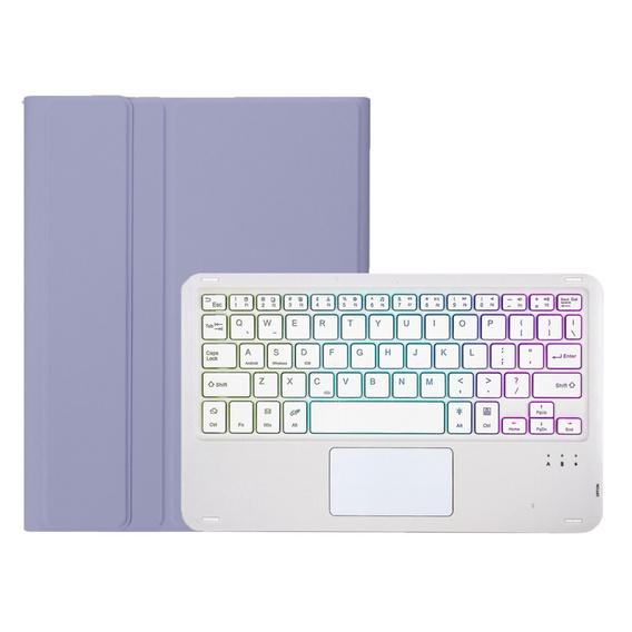 Чохол з підсвічуванням bluetooth touchpad-клавіатури для iPad 10.9" 2022 (10 gen.), фіолетовий