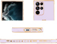 Чехол для Samsung Galaxy S24 Ultra, Electro heart, фиолетовый + полное клеевое керамическое стекло