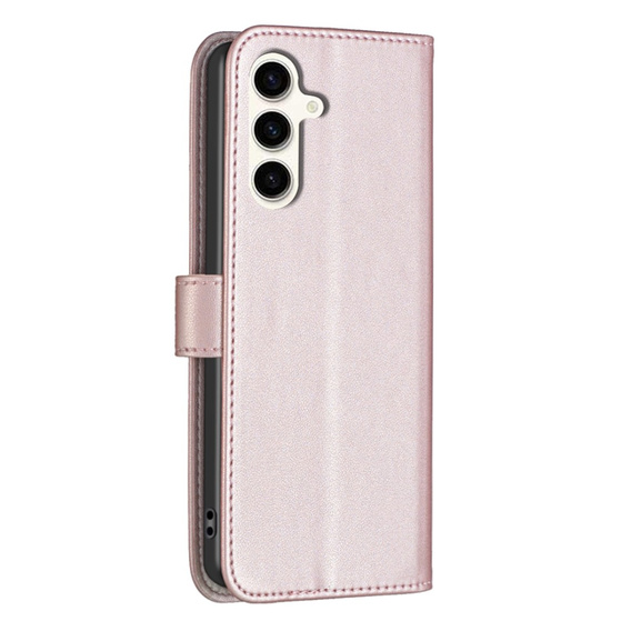 Откидной чехол для Samsung Galaxy S23 FE, BINFEN Wallet, розовый + 9H стекло  