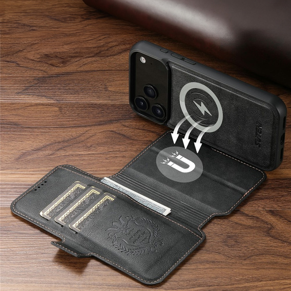 Чохол-фліп 2 в 1 для iPhone 17 Pro, SUTENI, для MagSafe, чорний