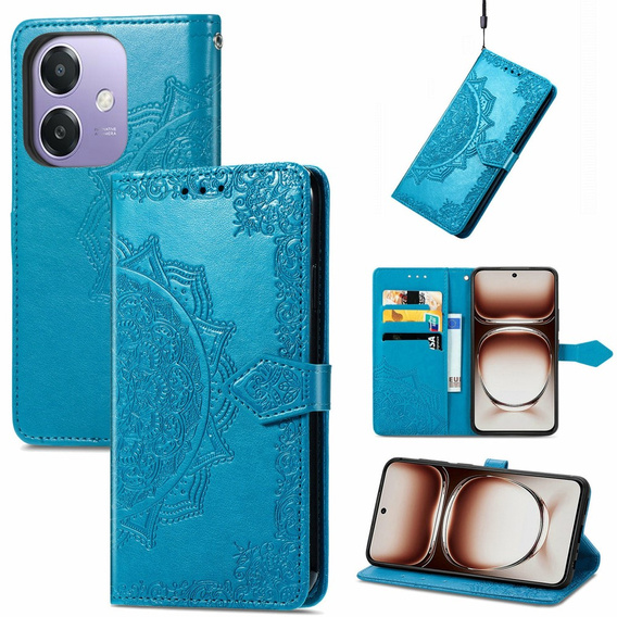 Откидной чехол для Oppo A40 / Oppo A40m, Mandala, синий