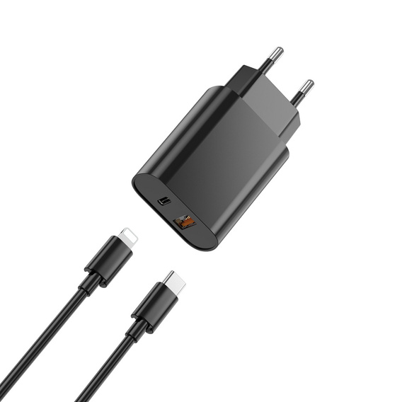Сетевое зарядное устройство XO CE12, USB-C, 20 Вт + кабель USB-C - Lightning, белый