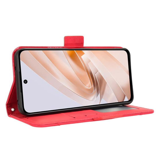 Откидной чехол для Xiaomi Redmi 13, Card Slot, красный