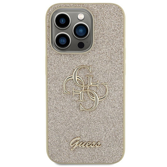 Чехол GUESS Fixed Glitter Big 4G Logo для iPhone 15 Pro