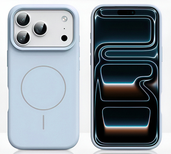 Силіконовий чохол для iPhone 17 Pro, для MagSafe, протиударний, синій