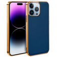 Чехол до iPhone 14 Pro, Cowhide Leather, синий